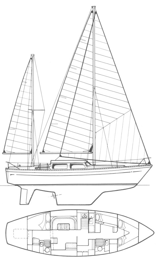 MOODY 42 - Drawing