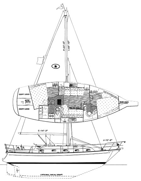 ISLAND PACKET 350 - Drawing