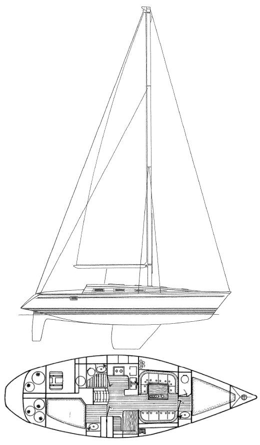 SUN LEGENDE 41 (JEANNEAU) - Drawing