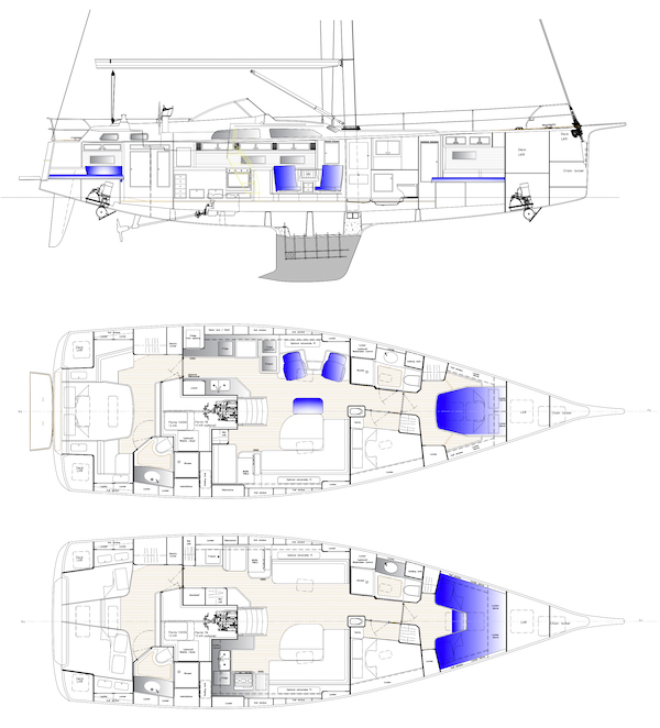 HALLBERG-RASSY 50 - Drawing