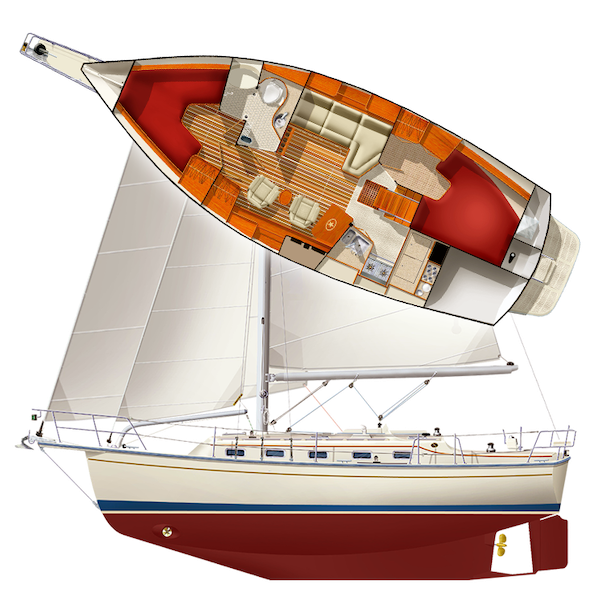 ISLAND PACKET 360 - Drawing