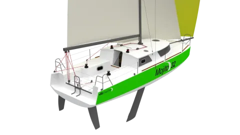 Mojito 32 under sail (rendering)