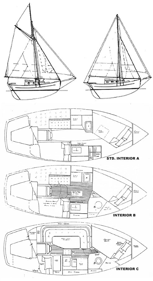 AQUARIUS 24 PILOT CUTTER - Drawing