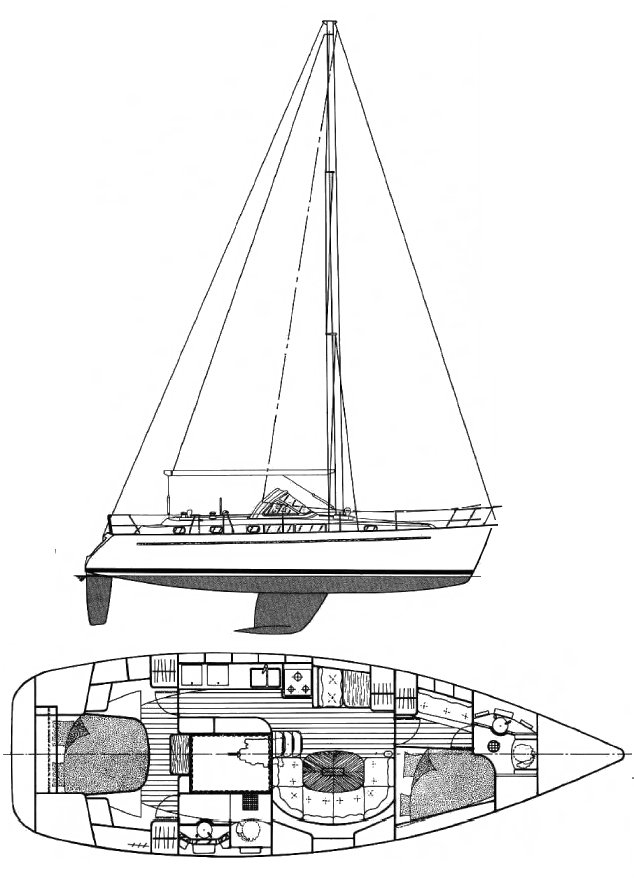 OCEANIS 400 CC (BENETEAU) - Drawing