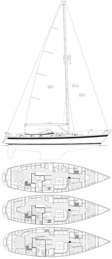 HALLBERG-RASSY 53 - Drawing