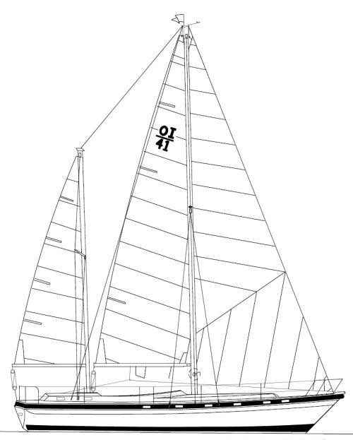 MORGAN OUT ISLAND 415 KETCH - Drawing