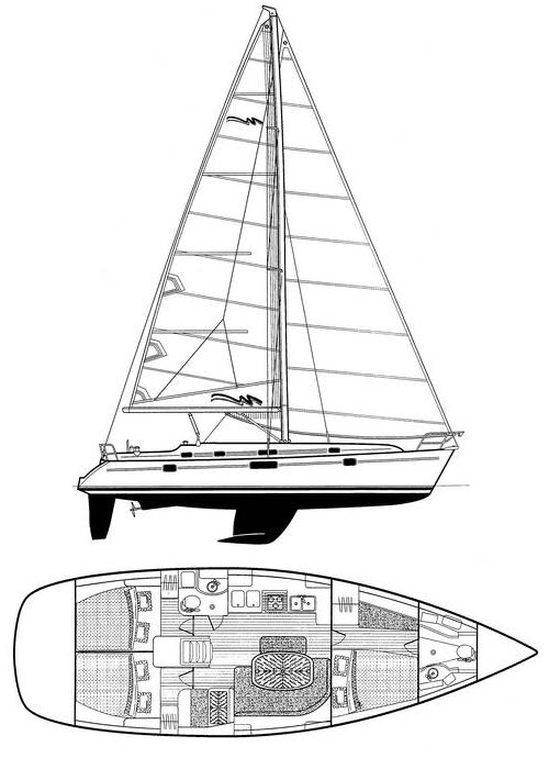 OCEANIS 411 (BENETEAU) - Drawing