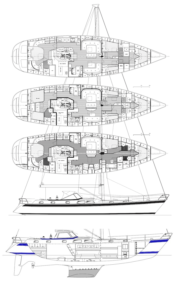 HALLBERG-RASSY 62 - Drawing