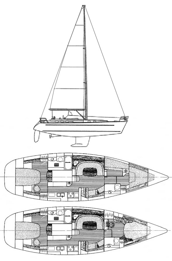 OCEANIS 44 CC (BENETEAU) - Drawing