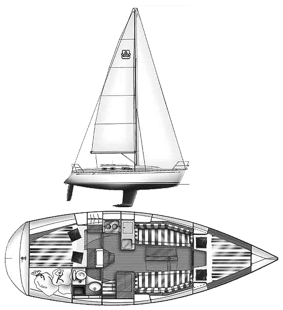 DUFOUR CLASSIC 32 - Drawing