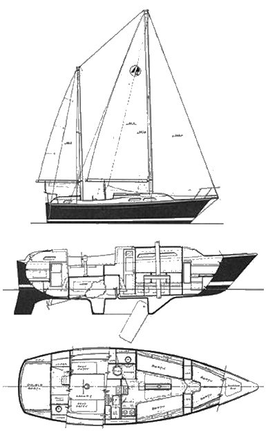 O'DAY 32 KETCH - Drawing