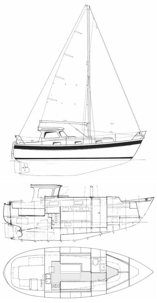HALLBERG-RASSY 94 KUTTER - Drawing