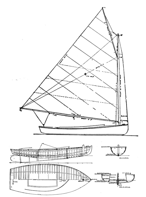 ATLANTIC CITY CATBOAT 1913 - Drawing