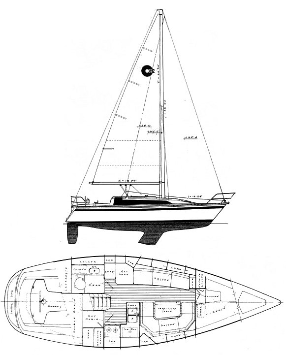 O'DAY 322 - Drawing