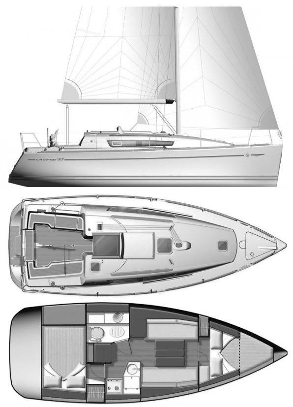 SUN ODYSSEY 30I (JEANNEAU) - Drawing