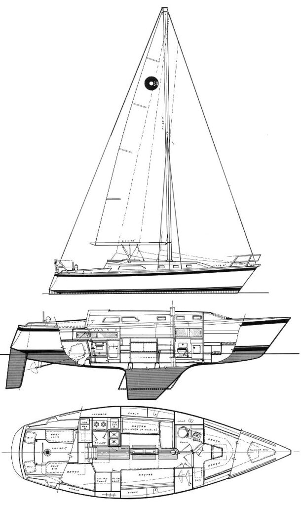 O'DAY 34 - Drawing