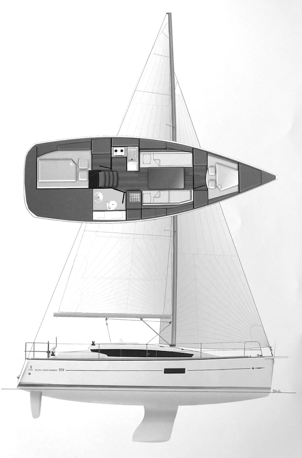 SUN ODYSSEY 319 (JEANNEAU) - Drawing