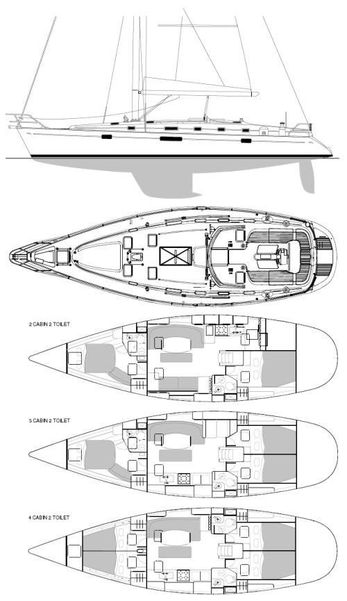 OCEANIS 461 (BENETEAU) - Drawing