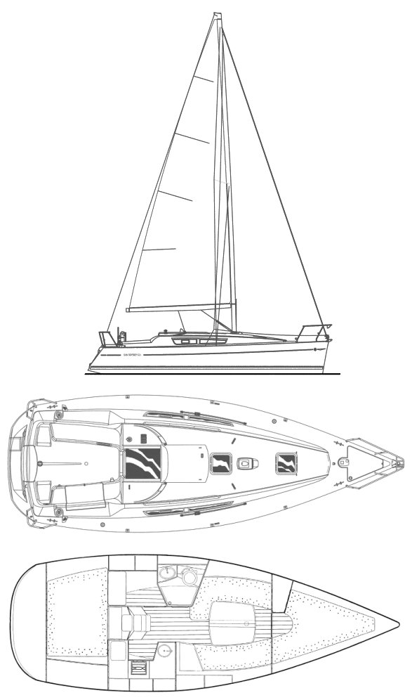 SUN ODYSSEY 32I (JEANNEAU) - Drawing