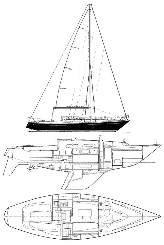 MISTRESS 32 (HALLBERG-RASSY) - Drawing
