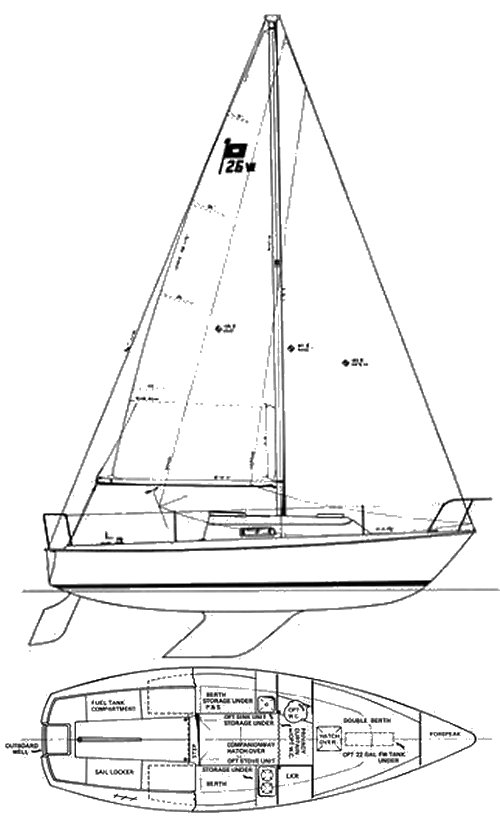 PEARSON 26 WEEKENDER - Drawing
