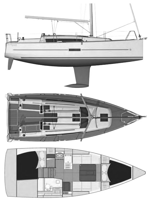 DUFOUR 310 GRAND LARGE - Drawing
