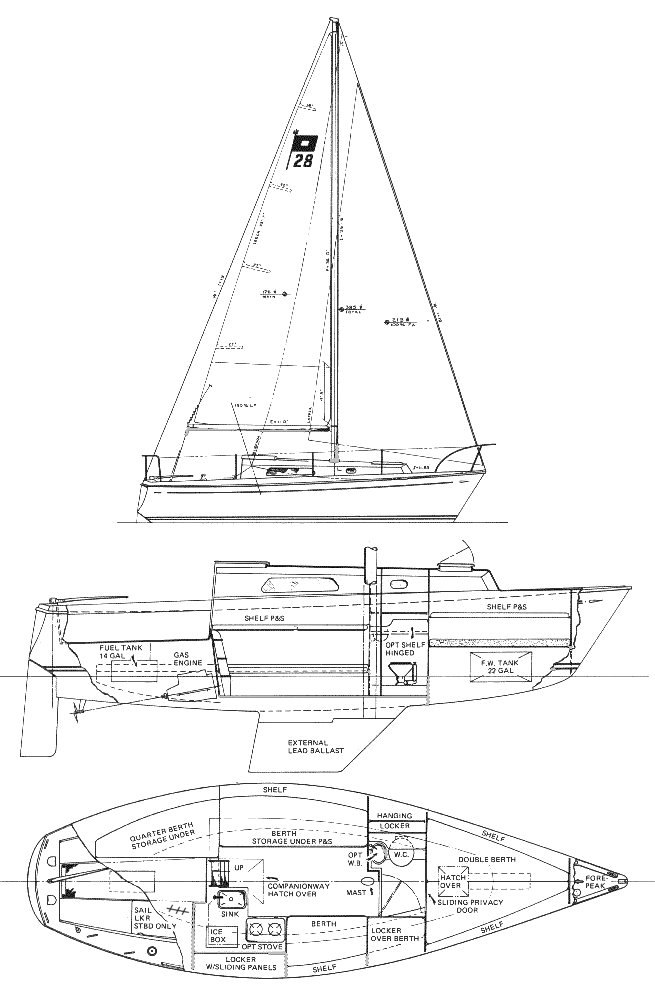 PEARSON 28 (1975-80) - Drawing