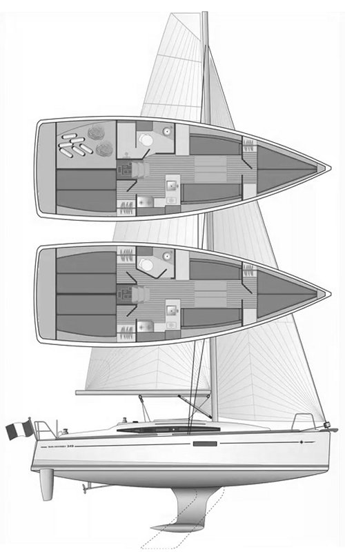 SUN ODYSSEY 349 (JEANNEAU) - Drawing