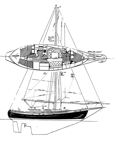 HANS CHRISTIAN 38T (TELSTAR KEEL) - Drawing
