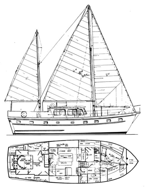 ISLAND TRADER 46 - Drawing
