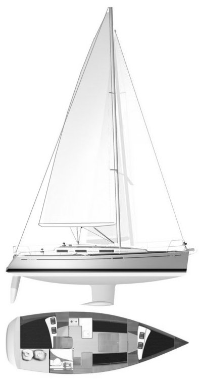 DUFOUR 325 GRAND LARGE - Drawing