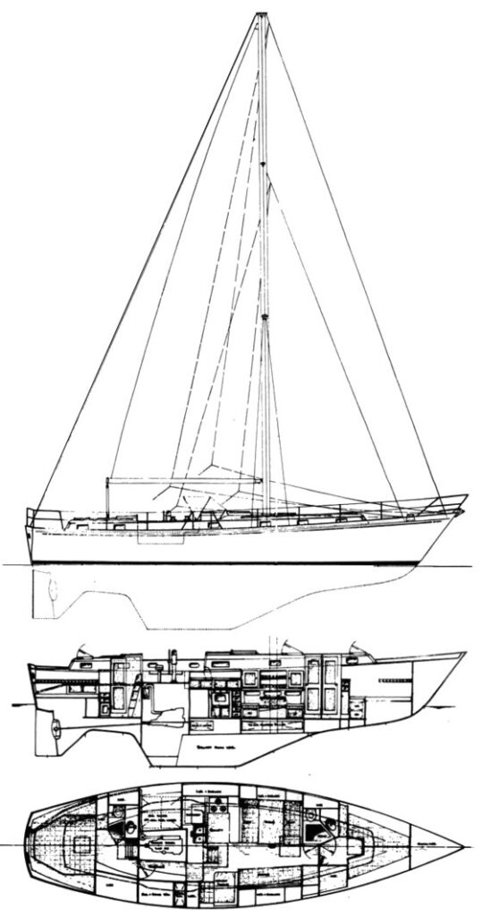 PETERSON 44 CUTTER - Drawing