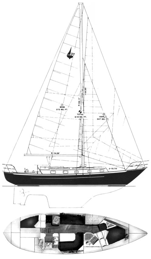 PACIFIC SEACRAFT 37 - Drawing