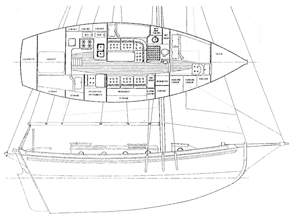FALMOUTH CUTTER 34 - Drawing