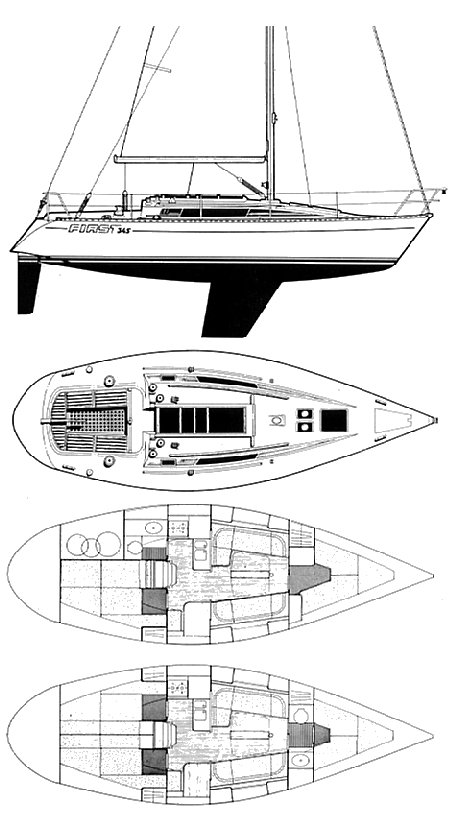 FIRST 345 (BENETEAU) - Drawing