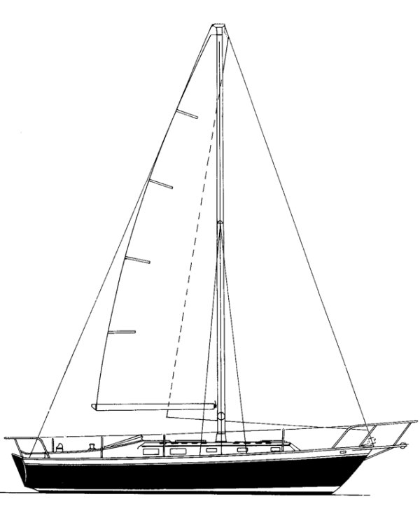 ENDEAVOUR 37 (SLOOP W/BOWSPRIT) - Drawing