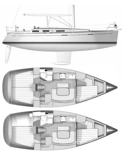 DUFOUR 365 GRAND LARGE - Drawing
