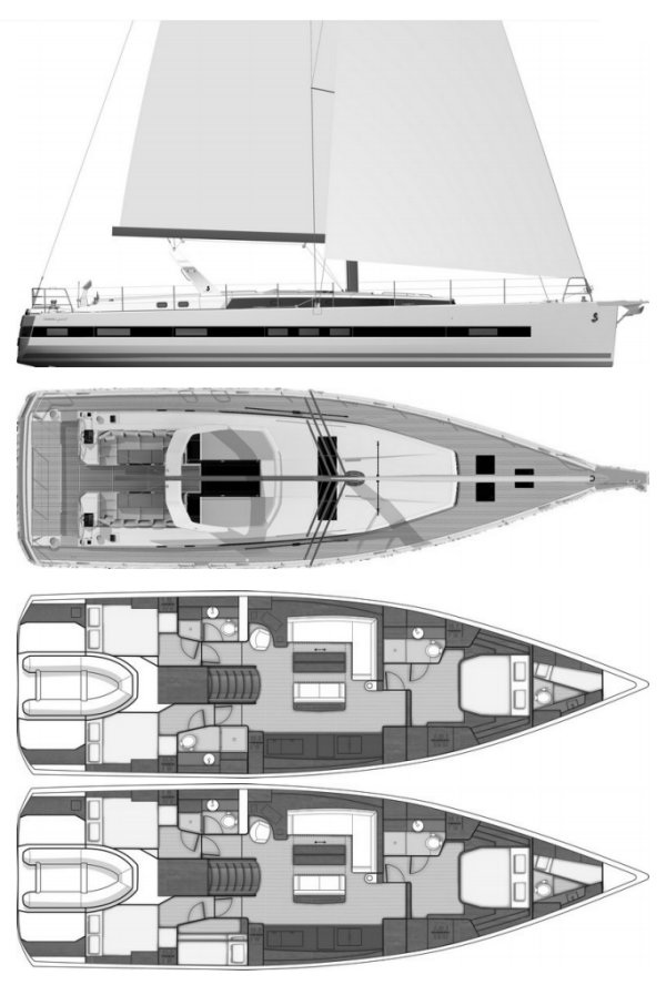 OCEANIS YACHT 62 (BENETEAU) - Drawing