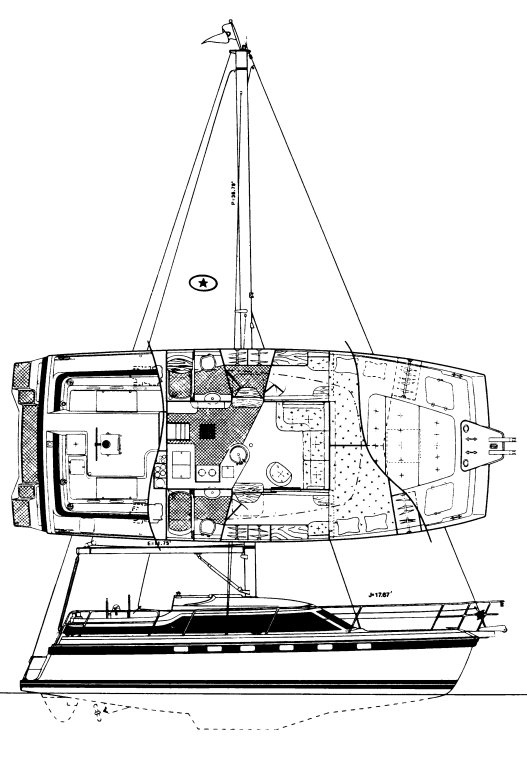 PACKET CAT 35 (ISLAND PACKET) - Drawing