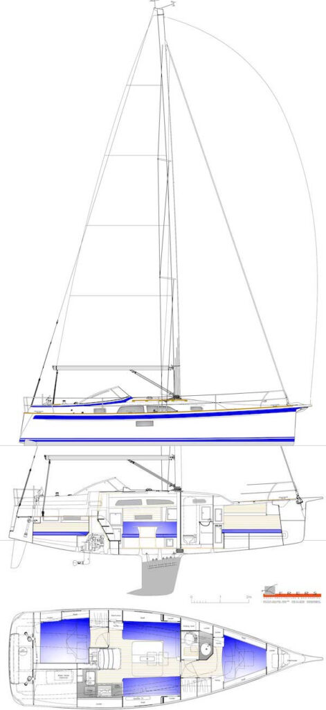 HALLBERG-RASSY 340 - Drawing