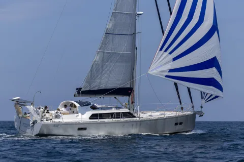 Boréal 56 sailing downwind under spinnaker