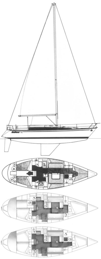 DUFOUR 39 (FRERS) - Drawing