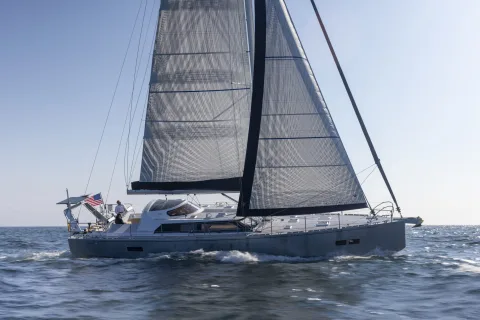 Boréal 56 under sail, side view