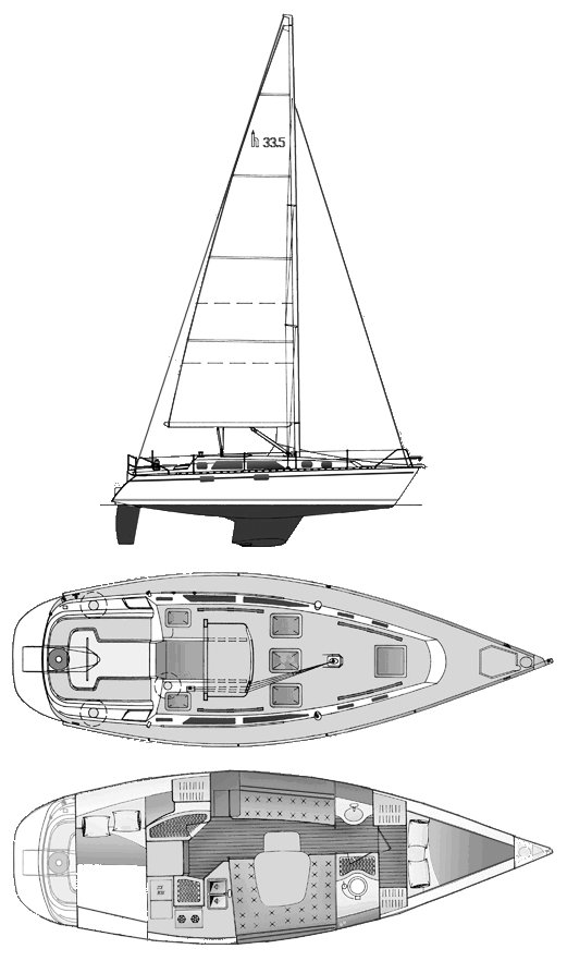HUNTER 33.5 - Drawing