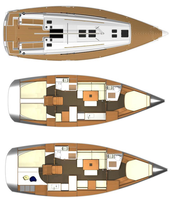 DUFOUR 405 GRAND LARGE - Drawing