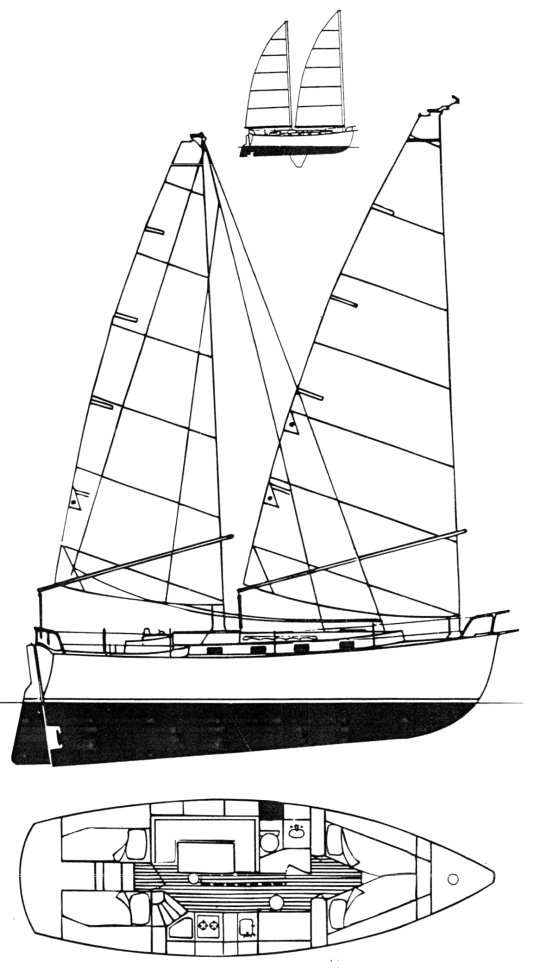 FREEDOM 35 CAT KETCH - Drawing