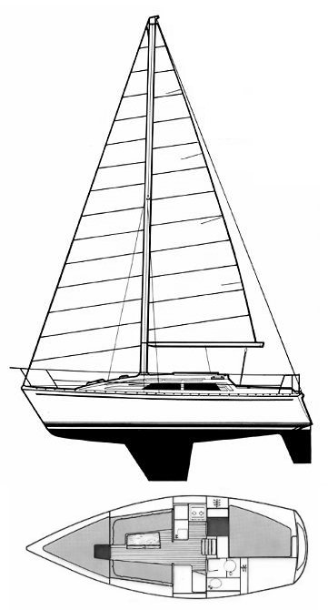 MOODY 28 TWIN KEEL - Drawing