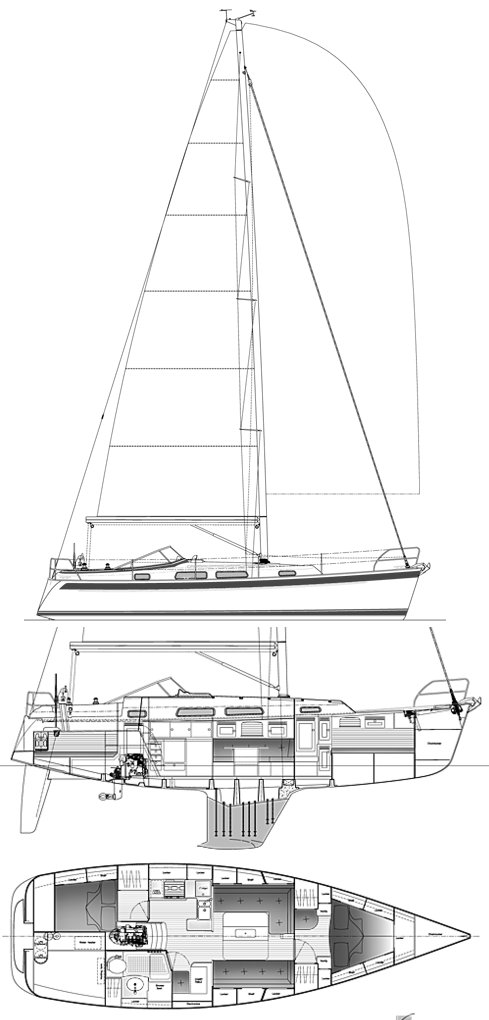 HALLBERG-RASSY 372 - Drawing