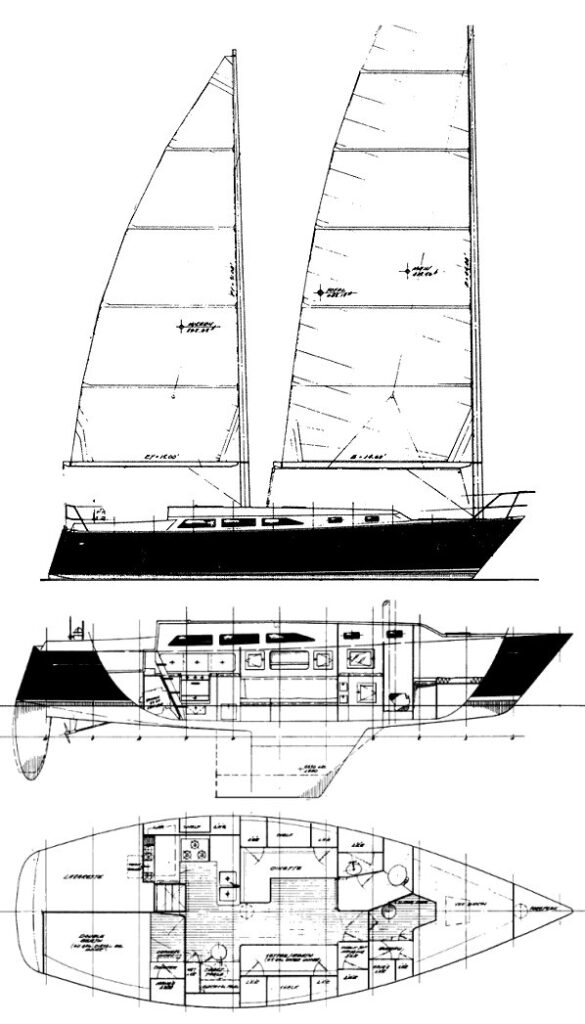 FREEDOM 36 CAT KETCH - Drawing