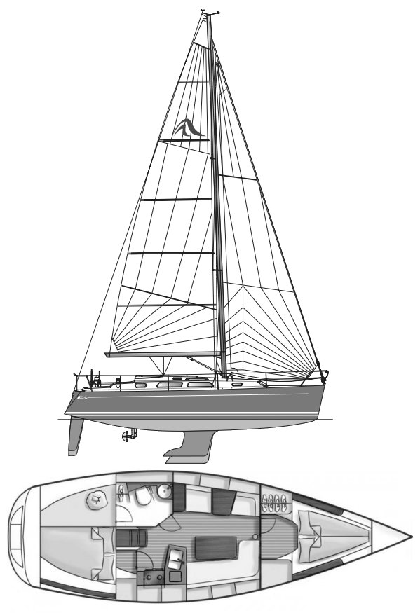 HANSE 342 - Drawing
